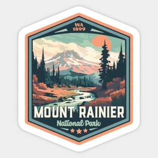 Mount Rainier National Park Vintage WPA Style National Parks Art Sticker